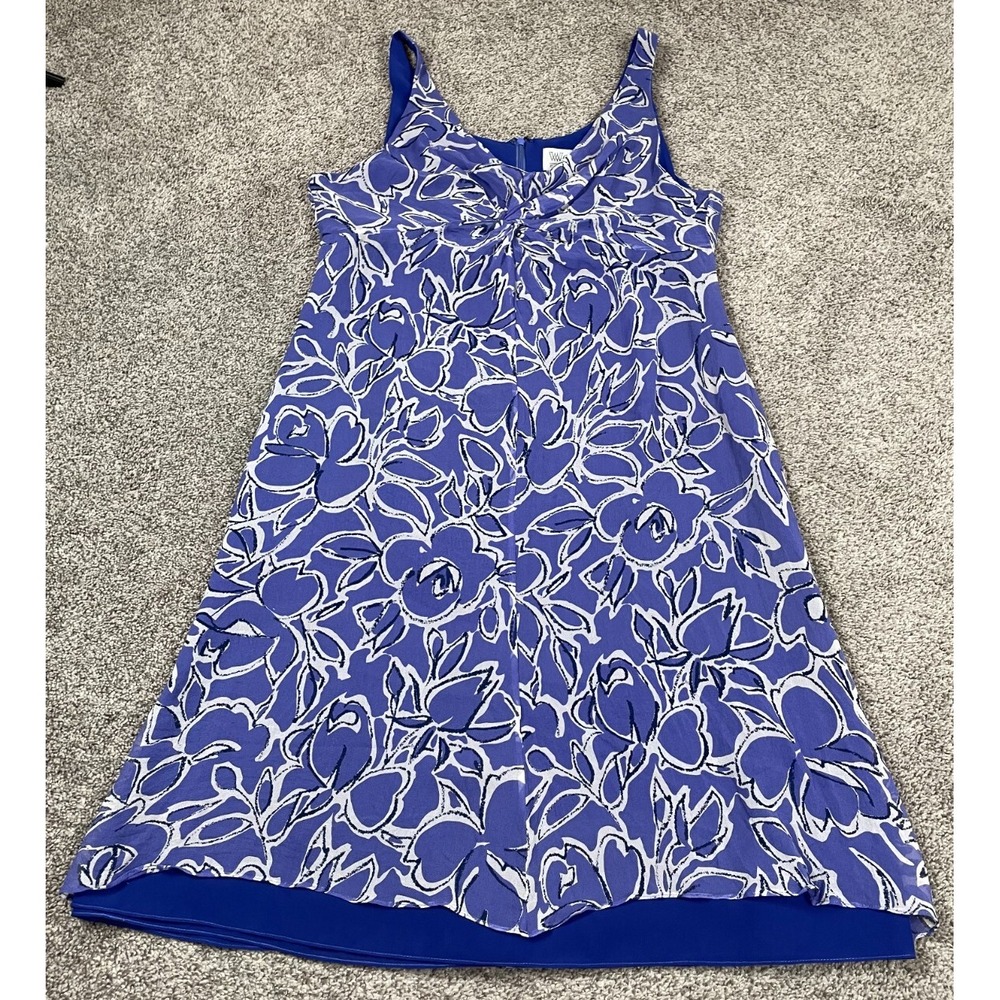 Vintage Worth Dress Womens 14 Medium Silk Tank Floral Purple Slip Fairy 90s Y2K